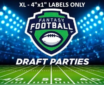 SPORTZJOKER Fantasy Football Draft Party 2025-26 XL 4"x1" Stickers Top Rookies LABELS ONLY