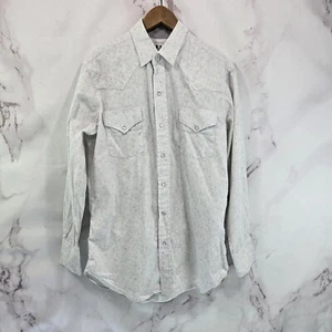 Camisa Ely Cattleman Para Hombre Grande Blanca Gris Perla A Presión Manga Larga Botón - Imagen 1 de 12