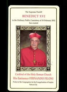 Fernando Cardenal Filoni Cardenal Curia Original Firmado #BC 180355 - Imagen 1 de 2