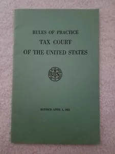Rules of Practice Tax Court of the United States 1958 - Picture 1 of 4