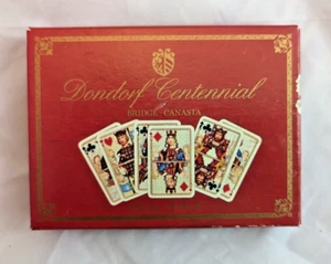 Cartas de juego vintage Dondorf Centennial Bridge Canasta doble baraja Alemania - Imagen 1 de 4