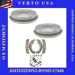 Rear Brake Drums Shoes & Hardware For Toyota Corolla 2009-2010-2011-2012 to 2019 - Picture 1 of 2