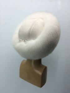 Arctic Fox Fur Hat Pure White With Leather Saga Furs