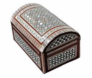 Egyptian Mosaic Jewelry Trinket Box Mother of Pearl