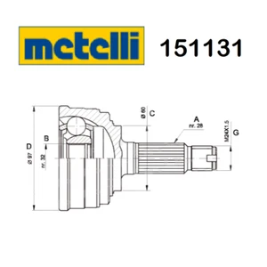 Unión Semieje Lado Rueda Honda Accord - Prelude Metelli Para 44306SF1916 - Imagen 1 de 1