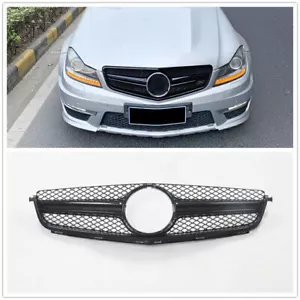 Front Hood Radiator Grille Grill For 2012 2013 2014 Mercedes-Benz C63 Black - Picture 1 of 8