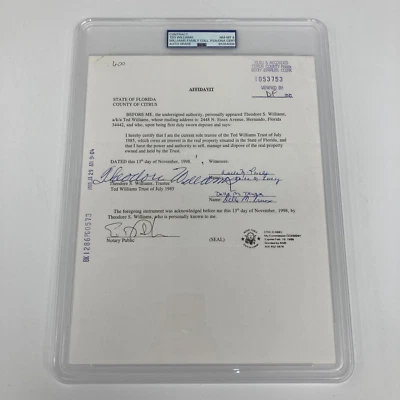 Ted Williams Full Name Signed Original Contract PSA DNA COA - Image 1 of 3