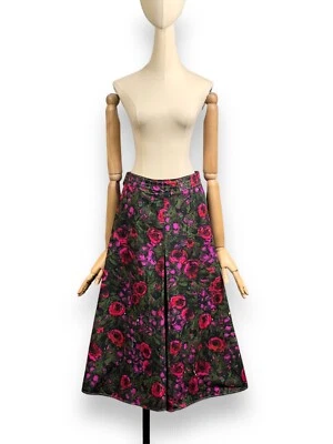 MARNI Womens Midi Skirt Floral Roses Print Size 38 Heavy Cotton Gabardine Belted - Image 1 of 4