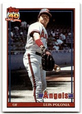1991 Topps Baseball Card Luis Polonia California Angels #107