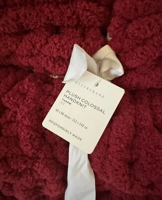 Pottery Barn ~ 红色绒布彩色 ~ COZY THROW BLANKET ~ CHRISTMAS ~ CHENILLE SOFT — 第 1/4 张图片