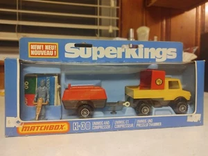 VINTAGE 1978 MATCHBOX LESNEY SUPERKINGS K-30 UNIMOG & COMPRESSOR DIECAST BROWN - Picture 1 of 6