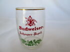 Budweiser Anheuser-Busch Small Glass 3 1/8" 5 oz Gold Rim Hops & Malt Vintage