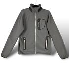 Marmot Full Zip Mock Neck Gray Grid Tech Fleece Jacket Outdoors Men's Med *READ*