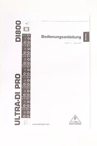 Original Behringer Ultra-DI Pro DI800 Manual del Usuario (Alemán) - Imagen 1 de 1
