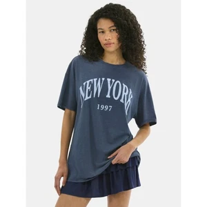 No Boundaries Junior Washed Graphic Boyfriend Tee Blue Lake Size XL (16-18) - Picture 1 of 4