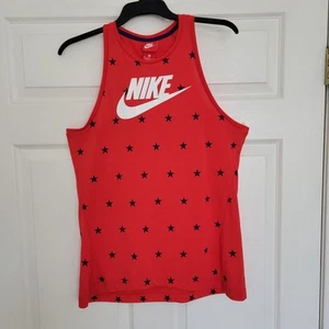 Nike Women's Red White & Blue Star Miler Tank-Top Size Medium - Picture 1 of 7