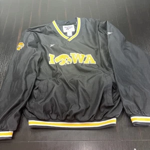 MEDIUM Iowa Hawkeyes Reebok Jacket Men's Pullover Windbreaker Vintage - Picture 1 of 11