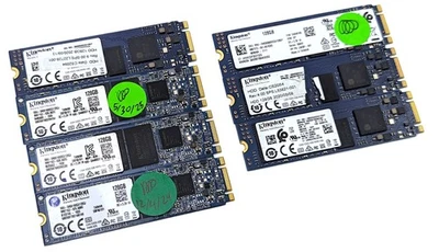 Lote de 7 unidades de estado sólido Kingston 128 GB SATA 2280 M.2 SSD modelos mixtos - borradas Foto 1 de 4
