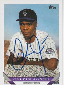 Tarjeta autografiada personalmente de Calvin Jones Colorado Rockies - Imagen 1 de 1