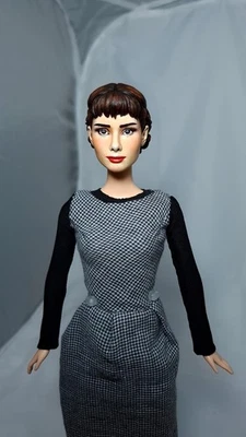 OOAK Audrey Hepburn as Sabrina Barbie Art doll (Celebrity doll repaint) - Image 1 of 4