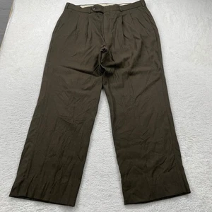 Woolrich Mens Wool Pants W38 Pleated Brown Dress Trousers Career Casual - Picture 1 of 9