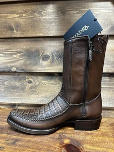 Stivali western Cuadra uomo pelle caimano marrone 698 - Foto 1 di 4