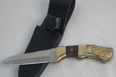 Funda de cuero cuchillo plegable Schrade LB8SH descontinuado nuevo de stock raro Foto 1 de 4