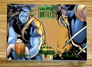 FLEER ULTRA WOLVERINE GREATEST BATTLES GREEN VARIANT MINT! GB-19 COLOSSUS! - Picture 1 of 2