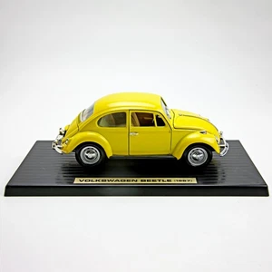 Yellow 1967 Volkswagen Beetle Die-Cast Car 1:18 Scale with Stand - Picture 1 of 6