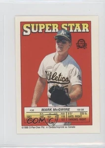 1988 O-Pee-Chee Super Star Sticker Backs Peeled Mark McGwire #36 - Picture 1 of 3