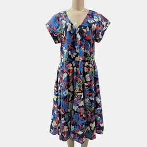 Dress Addict Floral Organic Cotton Flowy Dress Boho Relaxed Fairy Cottage Sz XL - Picture 1 of 8
