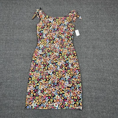 Vestido David Meister Seda Floral Sin Mangas Hasta la Rodilla Para Mujer’s 6 Cremallera NUEVO $350 LEER Foto 1 de 4