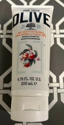 KORRES PURE GREEK OLIVE BODY CREAM in PEACH BLOSSOM 6.76oz * FS * New & Sealed - Image 1 of 3