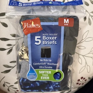Hanes Boys' ComfortSoft Waistband Boxer Briefs, 5-Pack, Size M (10-12) - Picture 1 of 3
