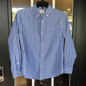 J Crew blaubeerblau Gingham das perfekte Hemd Button-Down - Gr. 12 - Bild 1 von 12