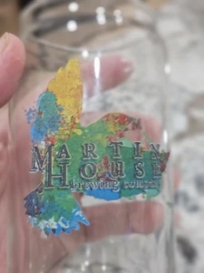 martin house brewing Glass With Colorful Bird Can Shaped Pint Glass - Picture 1 of 3
