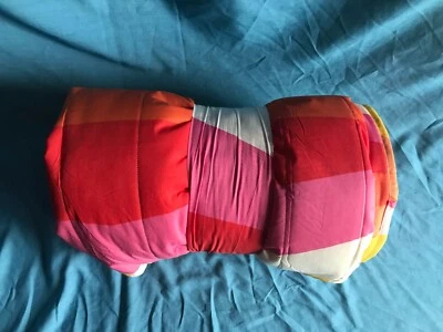 "Nueva colcha Ikea SpringKorn Queen/King rosa naranja geométrica 110"" por 102""" Foto 1 de 4