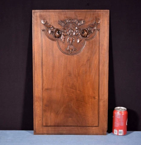 *French Antique Architectural Panel Door Solid Walnut Wood Highly Carved Salvage Cover