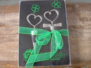 NEW! Fitzgerald's Casino Black Hawk Colo-Heart Shaped Wine Stopper & Cork screw - Picture 1 of 7
