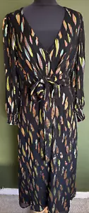 VERY black & metallic chiffon maxi dress size 12 uk holiday - Picture 1 of 5