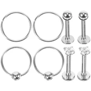 1 Set Nose Rings Hoops Decorative Nose Rings Nose Metal Piercing Nose Rings - Picture 1 of 12