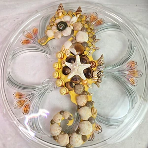 Muscheln Seepferdchen Wanddeko Muscheln Form Seepferdchen Figur Strand oder Haus - Bild 1 von 4