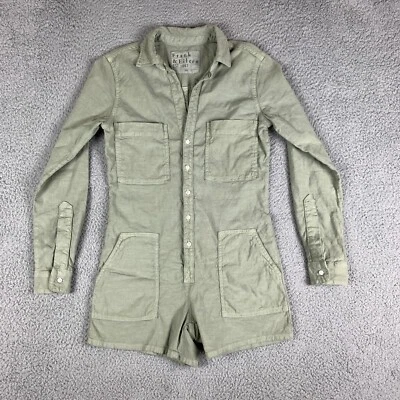 Frank & Eileen Irlanda Mono XXS 2XS Salvia Manga Larga Mezcla de Lino Mameluco $448 Foto 1 de 4