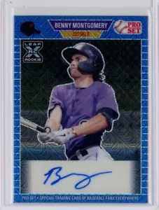 2021 Leaf Pro Set Metal '89 Mojo Blue #PABM1 Benny Montgomery RC AUTO /20 - Picture 1 of 2