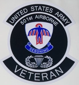 US Army 501st Airborne "Geronimo" Veteran Sticker Waterproof D69 - Picture 1 of 1