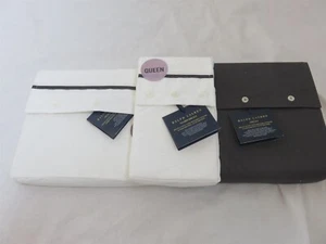 Ralph Lauren Palmer Percale 464tc 4P Cotton Queen Sheet sheet loft gray $425 - Picture 1 of 6