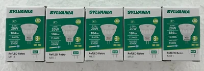 5 Pack Sylvania MR11 35mm GU4 LED 2.5W 184lm 6500k Daylight = 20W Halogen 28547 - Image 1 of 4