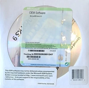 Microsoft OEM Works 9.0 Software w/ Certificate of Authenticity COA Key Sealed - Afbeelding 1 van 2