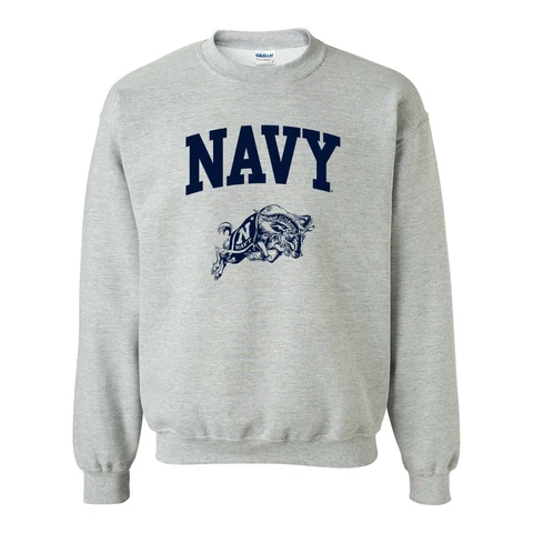 United States Naval Academy Midshipmen Arch Logo Sweatshirt - Sport Grey Cover