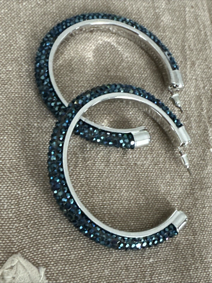 J CREW Océano Zafiro Azul Estrás Brillo Aro Pendientes OFERTA 4 CARIDAD❤️317x3 Foto 1 de 4